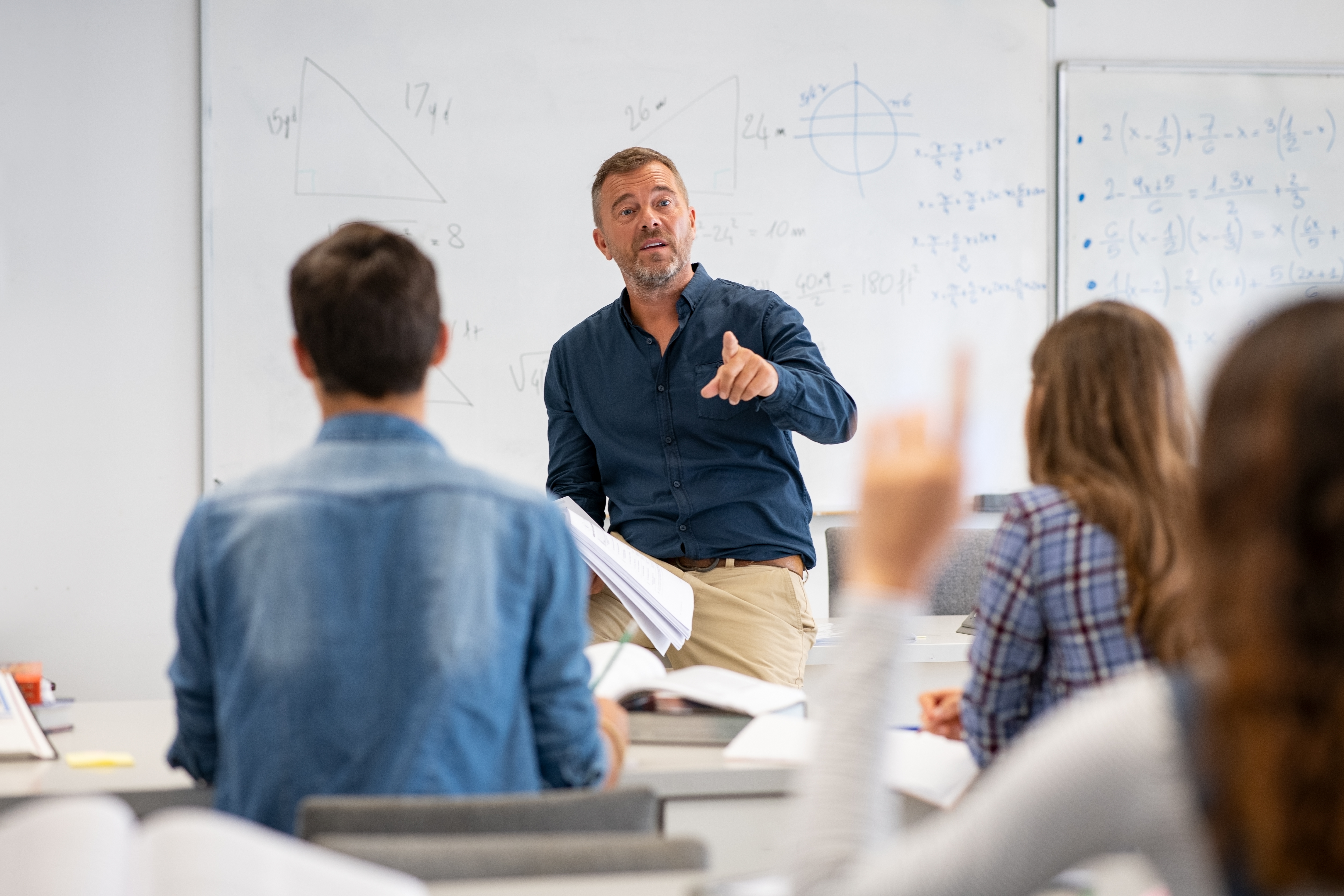 Teacher engaged in teaching